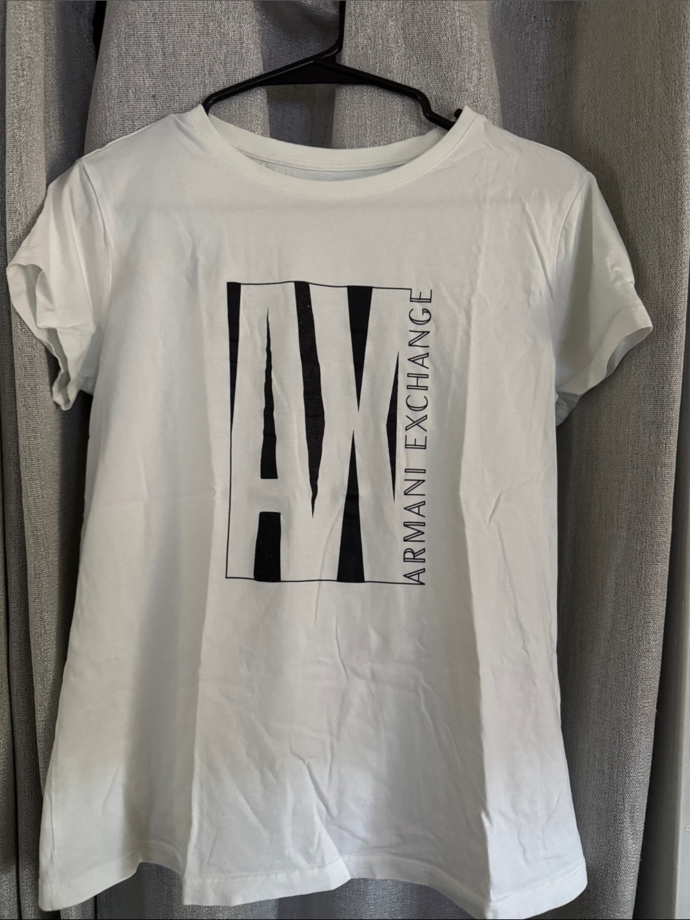 Armani Exchange White Tee with Black AX Graphic